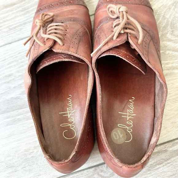 Cole Haan Full Leather Lace Up Oxfords in British  Tan - Picture 9 of 15